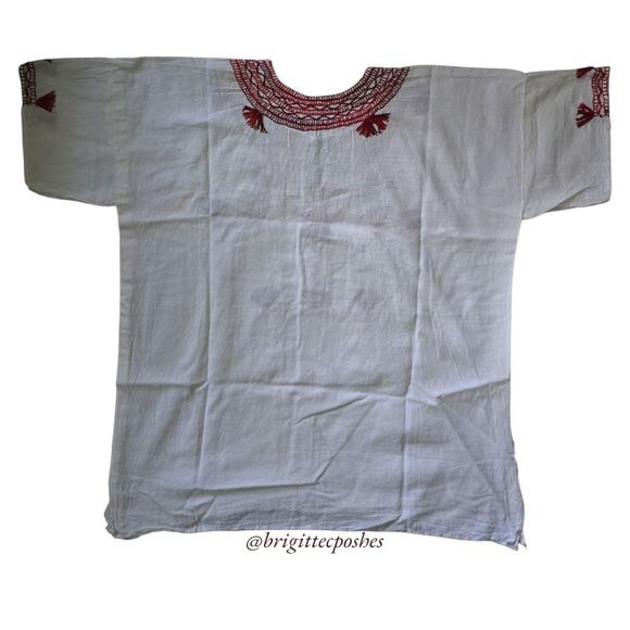 HANDMADE Traditional Embroidered Mexican Blouse - Picture 9 of 12